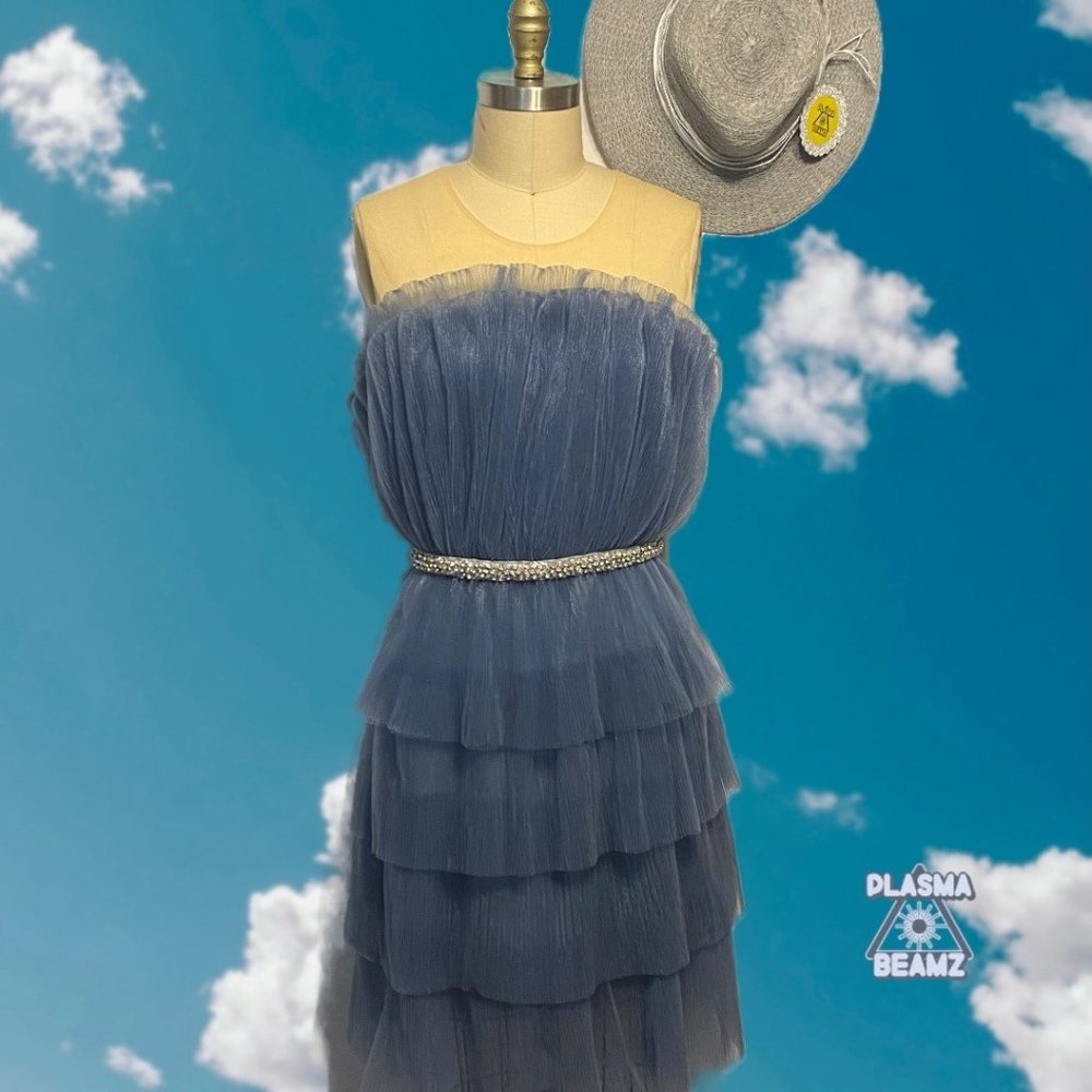 endless rose Modern Day Cinderella Strapless Tulle Dress Blue Extra Large - Picture 2 of 12